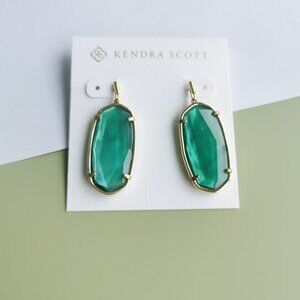 Kendra Scott Faceted Elle Jade Green Earrings - Gold